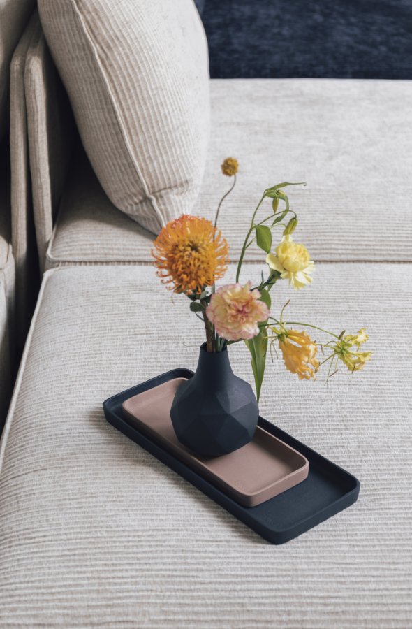 ZUIVER Rebel bakke, rektangulr - lyserd og bl aluminium (st med 2)