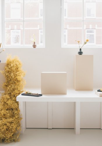 ZUIVER Rebel bakke, rektangulr - lyserd og bl aluminium (st med 2)