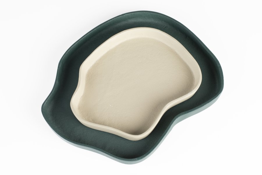 ZUIVER Revolt bakke, organisk - elfenben og grn aluminium (st med 2)
