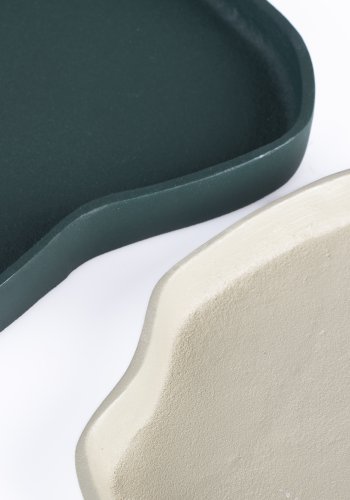 ZUIVER Revolt bakke, organisk - elfenben og grn aluminium (st med 2)