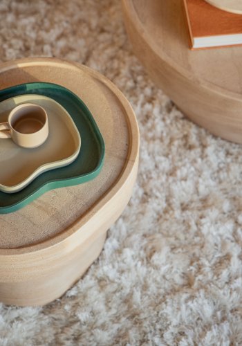 ZUIVER Revolt bakke, organisk - elfenben og grn aluminium (st med 2)