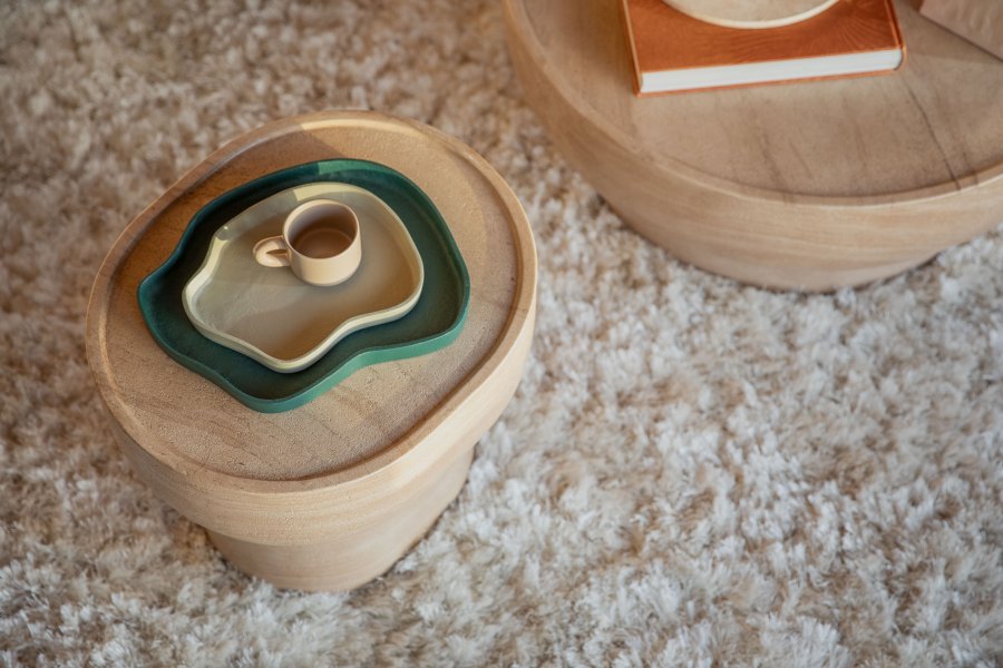 ZUIVER Revolt bakke, organisk - elfenben og grn aluminium (st med 2)