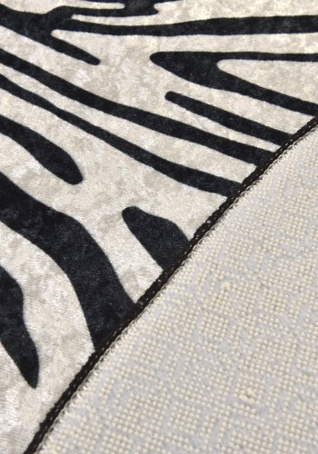 TEPPI Zebra gulvtppe m. mnster, rund - multifarvet polyester (140)