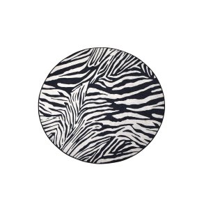 TEPPI Zebra gulvtppe m. mnster, rund - multifarvet polyester (140)