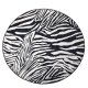 TEPPI Zebra gulvtppe m. mnster, rund - multifarvet polyester (140)