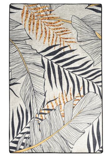 TEPPI Herbal gulvtppe m. mnster, rektangulr - multifarvet polyester (140x190)