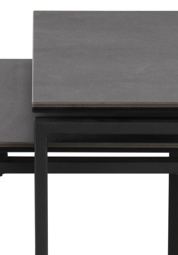 ACT NORDIC Katrine indskudsborde - sort glas/keramik og sort metal (st af 3)