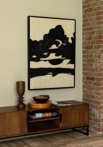 DUTCHBONE Sameer vgdekoration, rektangulr - sort ud og mangotr (100x74)