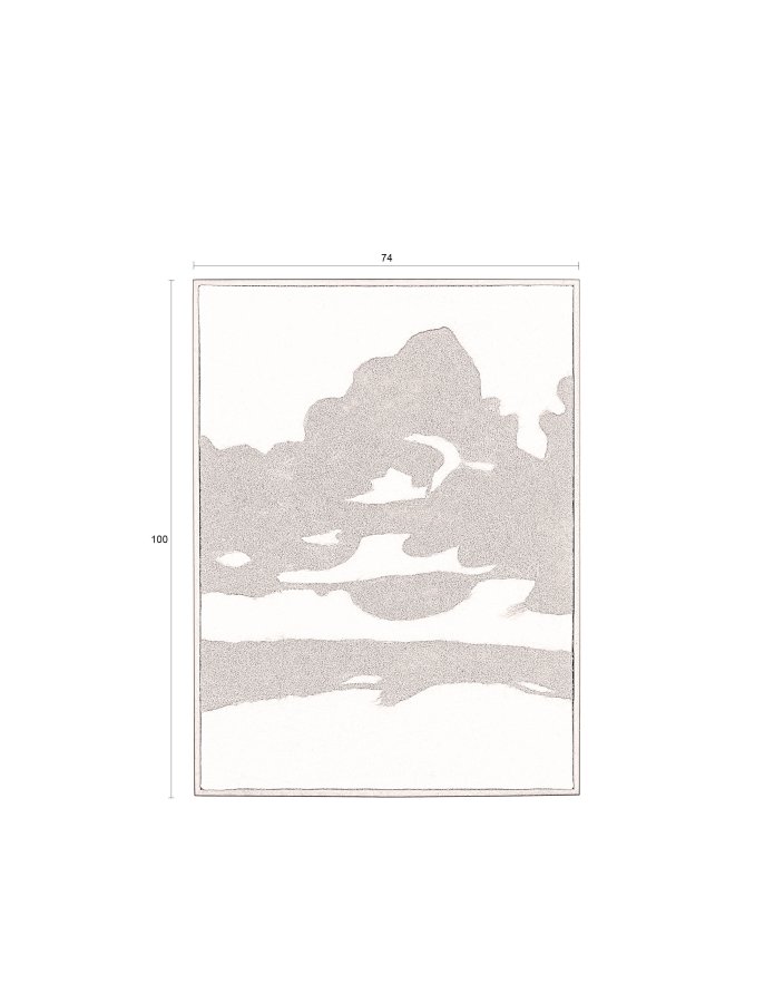 DUTCHBONE Sameer vgdekoration, rektangulr - sort ud og mangotr (100x74)