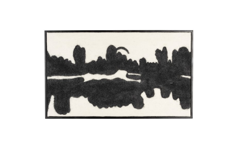DUTCHBONE Samudra vgdekoration, rektangulr - sort uld og mangotr (94x56)