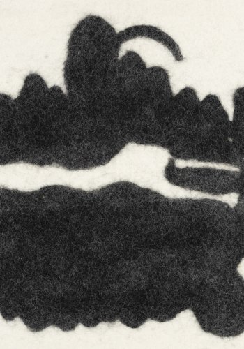 DUTCHBONE Samudra vgdekoration, rektangulr - sort uld og mangotr (94x56)