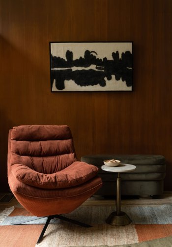 DUTCHBONE Samudra vgdekoration, rektangulr - sort uld og mangotr (94x56)