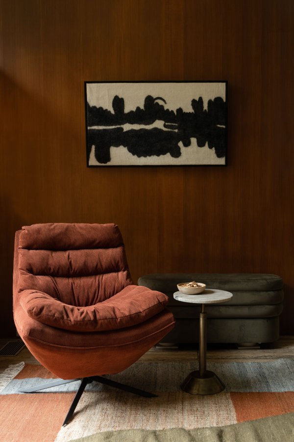 DUTCHBONE Samudra vgdekoration, rektangulr - sort uld og mangotr (94x56)