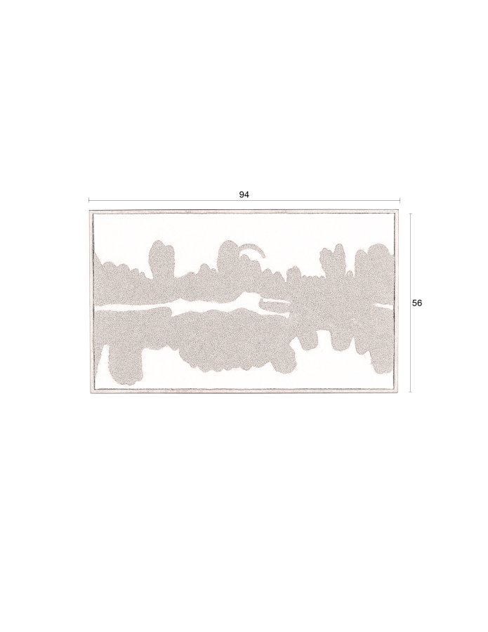DUTCHBONE Samudra vgdekoration, rektangulr - sort uld og mangotr (94x56)