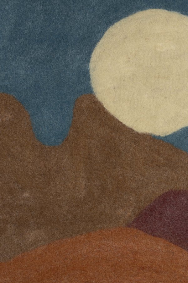 DUTCHBONE Chandra vgdekoration, kvadratisk - bl/multifarvet uld og mangotr (74x74)