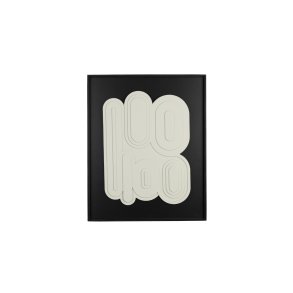 ZUIVER August vgdekoration 3D, rektangulr - hvid gips og sort trramme (64x52)