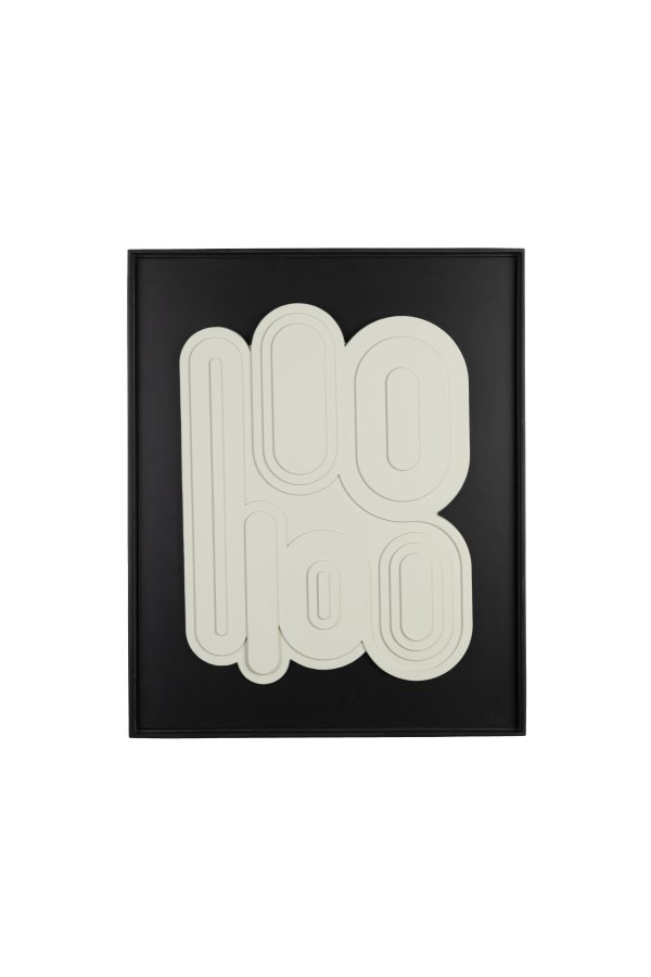 ZUIVER August vgdekoration 3D, rektangulr - hvid gips og sort trramme (64x52)