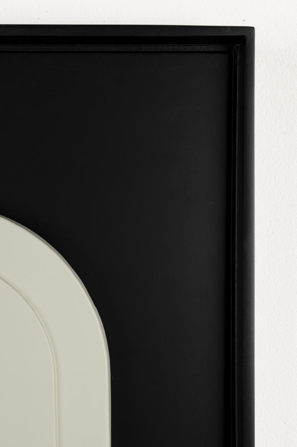ZUIVER August vgdekoration 3D, rektangulr - hvid gips og sort trramme (64x52)
