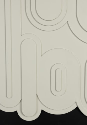 ZUIVER August vgdekoration 3D, rektangulr - hvid gips og sort trramme (64x52)