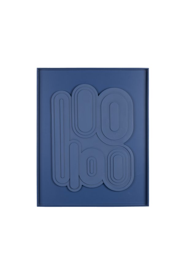 ZUIVER August vgdekoration 3D, rektangulr - bl gips og bl trramme (64x52)