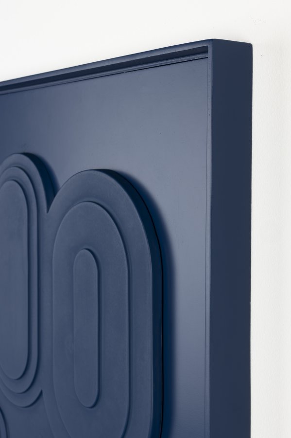 ZUIVER August vgdekoration 3D, rektangulr - bl gips og bl trramme (64x52)