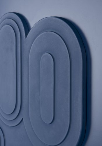 ZUIVER August vgdekoration 3D, rektangulr - bl gips og bl trramme (64x52)