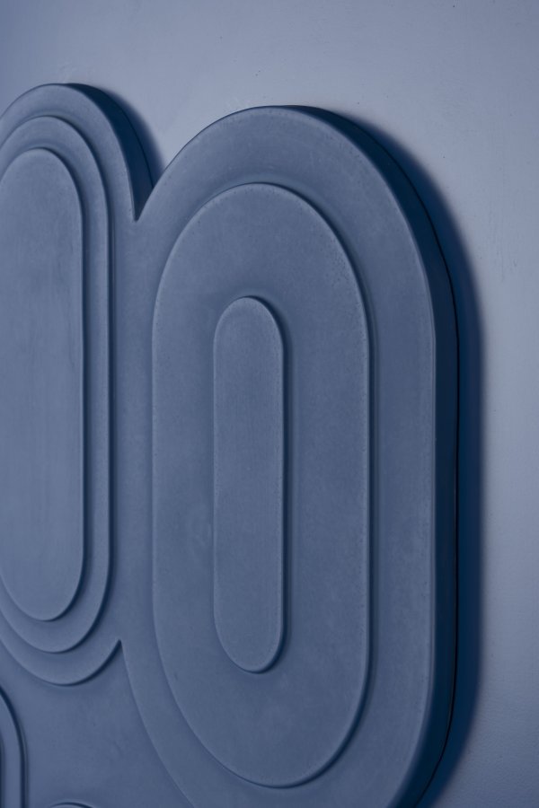 ZUIVER August vgdekoration 3D, rektangulr - bl gips og bl trramme (64x52)