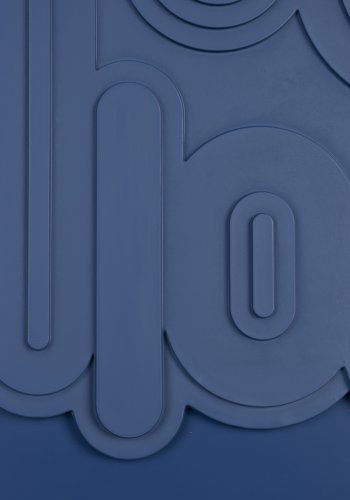 ZUIVER August vgdekoration 3D, rektangulr - bl gips og bl trramme (64x52)