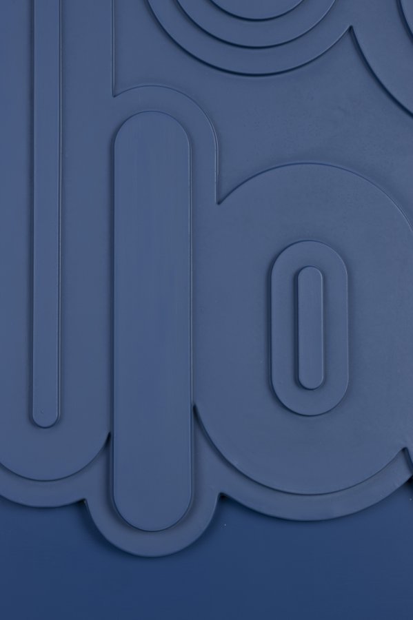 ZUIVER August vgdekoration 3D, rektangulr - bl gips og bl trramme (64x52)