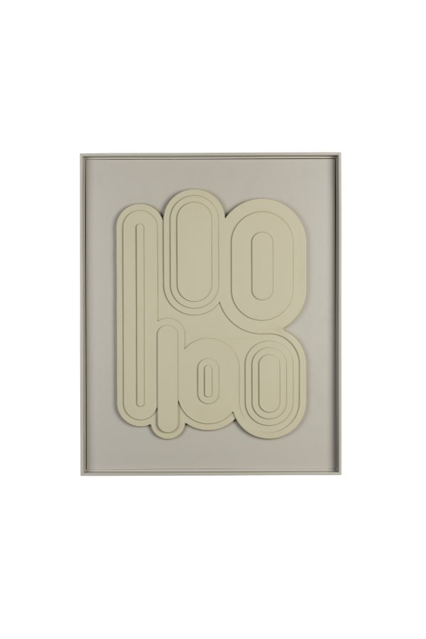 ZUIVER August vgdekoration 3D, rektangulr - beige gips og rice trramme (64x52)