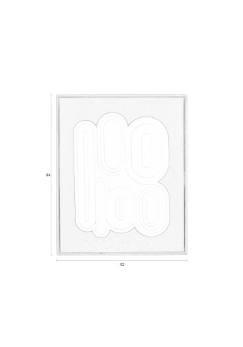 ZUIVER August vgdekoration 3D, rektangulr - beige gips og rice trramme (64x52)