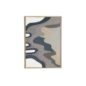 ZUIVER Coastal vgdekoration, rektangulr - multifarvet stof og mangotr (104x75)