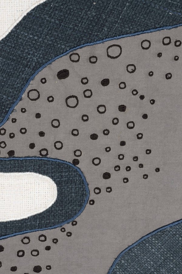 ZUIVER Coastal vgdekoration, rektangulr - multifarvet stof og mangotr (104x75)