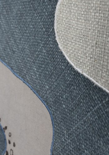 ZUIVER Coastal vgdekoration, rektangulr - multifarvet stof og mangotr (104x75)