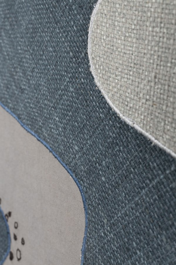 ZUIVER Coastal vgdekoration, rektangulr - multifarvet stof og mangotr (104x75)