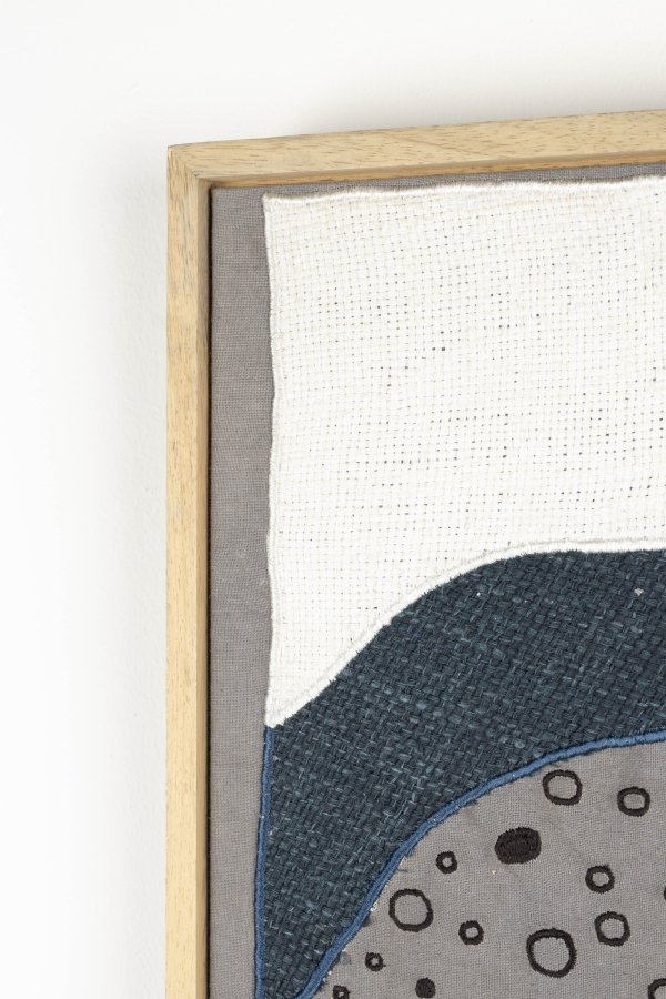 ZUIVER Coastal vgdekoration, rektangulr - multifarvet stof og mangotr (104x75)