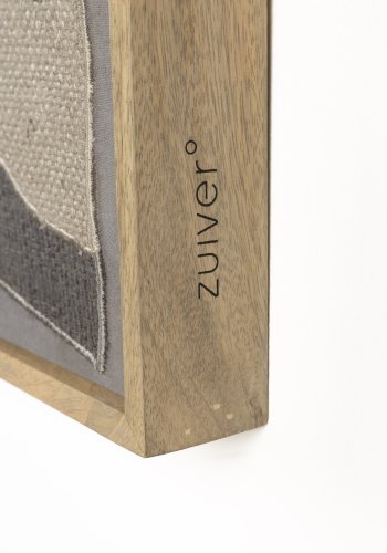 ZUIVER Coastal vgdekoration, rektangulr - multifarvet stof og mangotr (104x75)