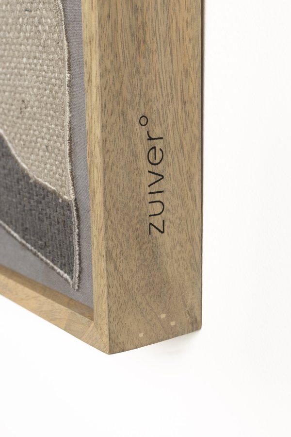 ZUIVER Coastal vgdekoration, rektangulr - multifarvet stof og mangotr (104x75)