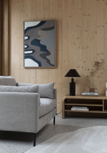 ZUIVER Coastal vgdekoration, rektangulr - multifarvet stof og mangotr (104x75)