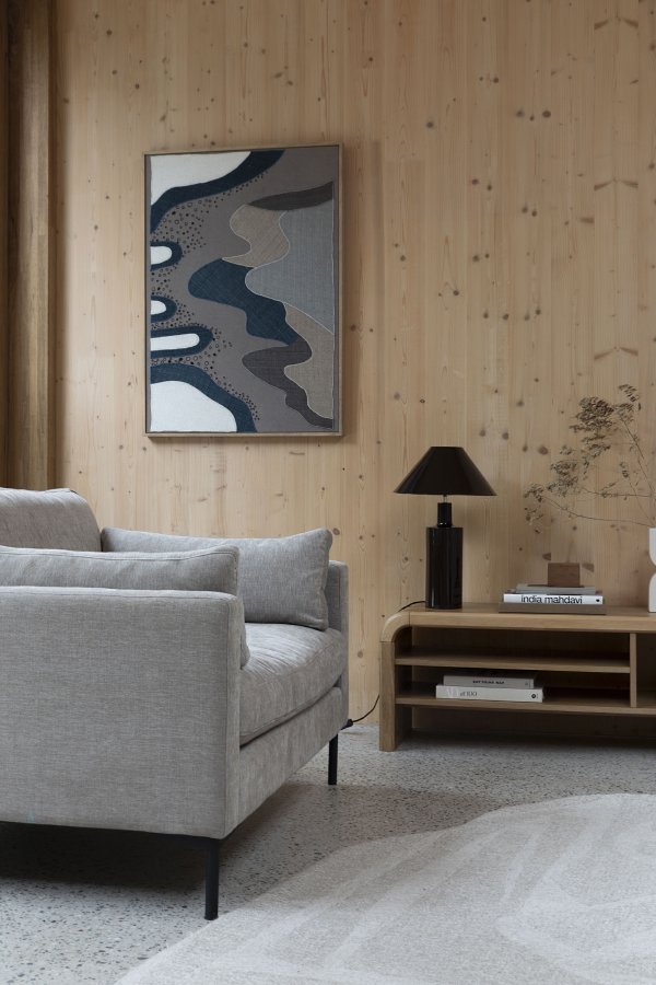 ZUIVER Coastal vgdekoration, rektangulr - multifarvet stof og mangotr (104x75)