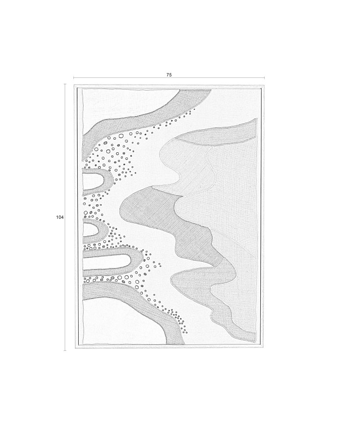 ZUIVER Coastal vgdekoration, rektangulr - multifarvet stof og mangotr (104x75)