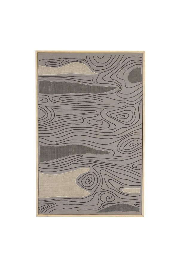 ZUIVER Shallow vgdekoration, rektangulr - multifarvet stof og mangotr (104x68)