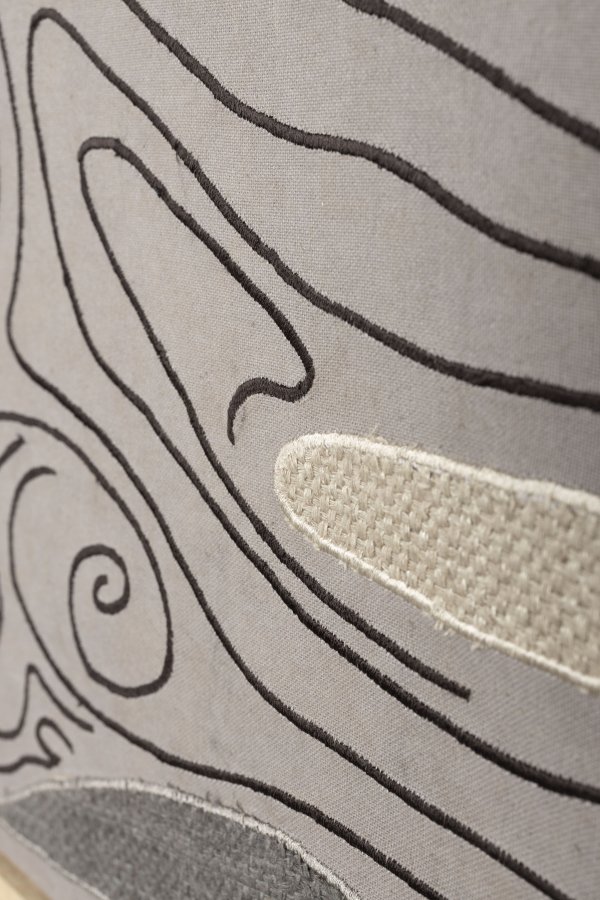 ZUIVER Shallow vgdekoration, rektangulr - multifarvet stof og mangotr (104x68)