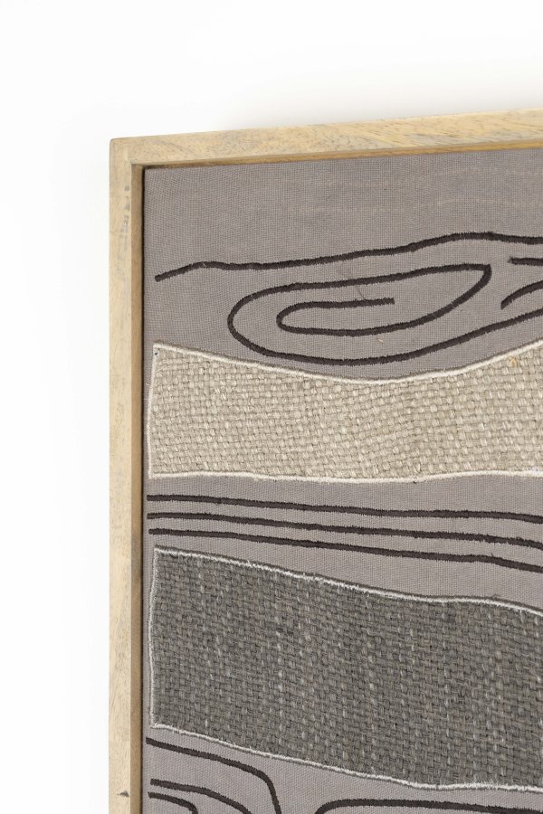 ZUIVER Shallow vgdekoration, rektangulr - multifarvet stof og mangotr (104x68)