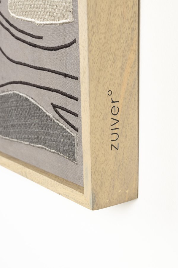 ZUIVER Shallow vgdekoration, rektangulr - multifarvet stof og mangotr (104x68)