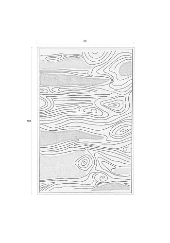 ZUIVER Shallow vgdekoration, rektangulr - multifarvet stof og mangotr (104x68)