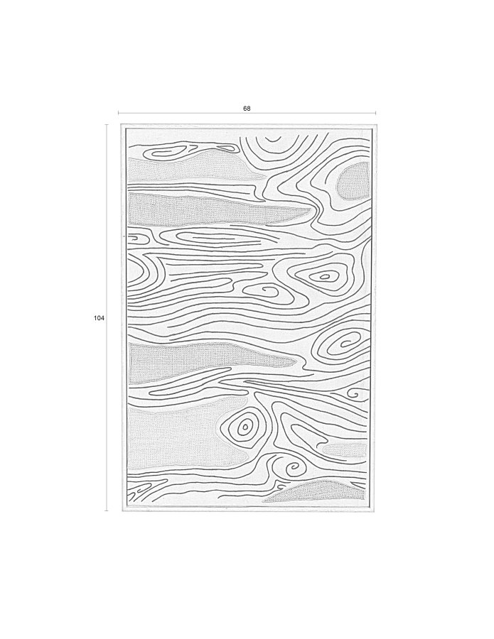 ZUIVER Shallow vgdekoration, rektangulr - multifarvet stof og mangotr (104x68)