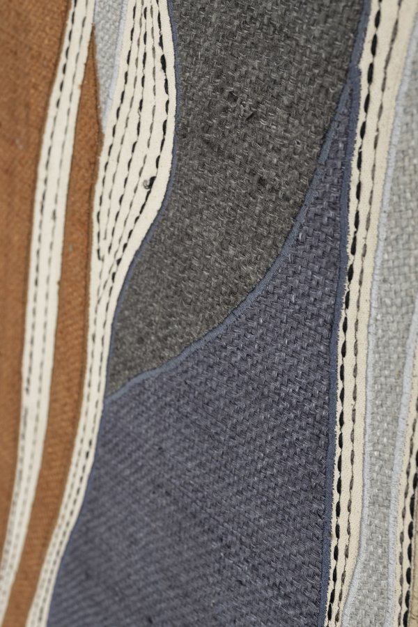 ZUIVER Move vgdekoration, rektangulr - multifarvet stof og mangotr (68x48)