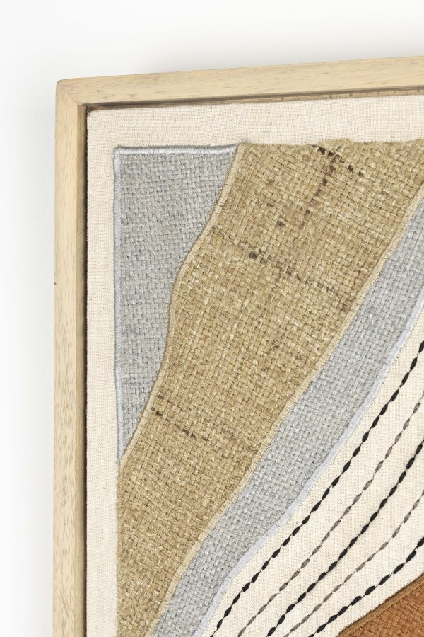 ZUIVER Move vgdekoration, rektangulr - multifarvet stof og mangotr (68x48)