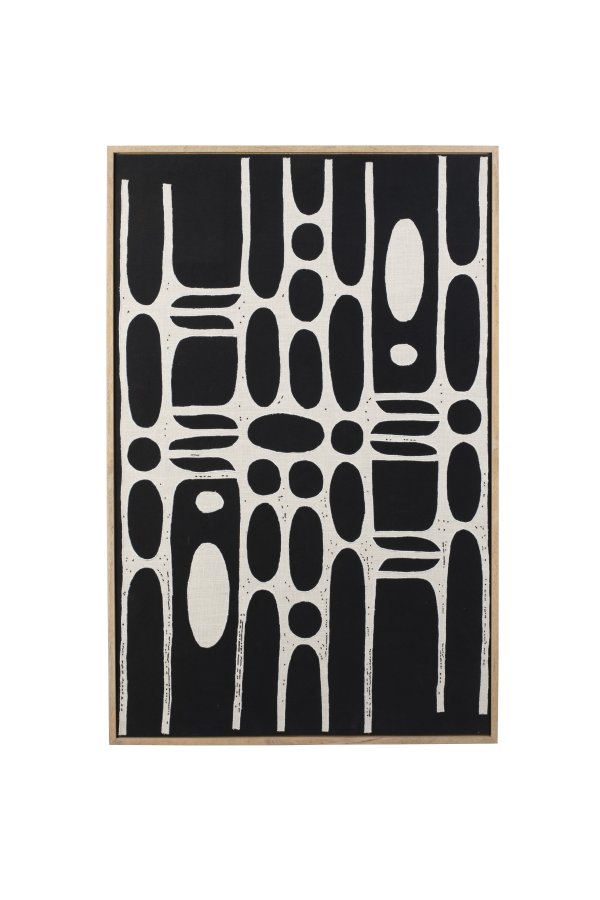 ZUIVER Halo billede, rektangulr - hvid/sort bomuld og natur mangotr (104x68)